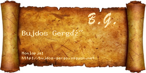 Bujdos Gergő névjegykártya